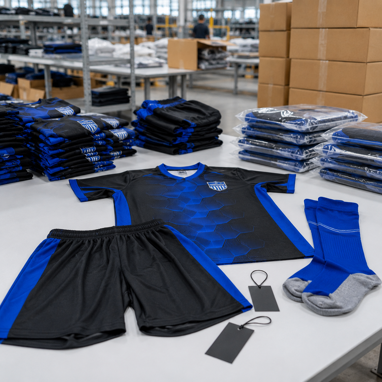 Factory specialist finishing a private-label garment